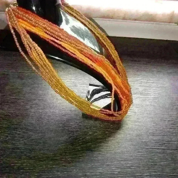 Warm Tone Beaded Necklace Multi Strand.Nwt - Picture 12 of 13